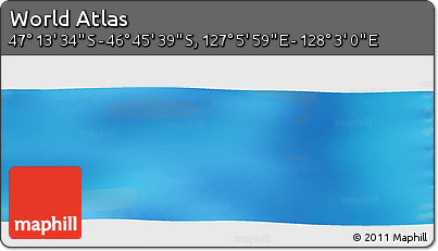 Physical Panoramic Map of the Area around 46° 59' 36" S, 127° 34' 30" E