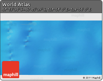 Physical 3D Map of the Area around 46° 59' 36" S, 128° 25' 30" E