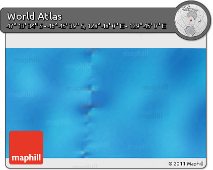 Physical 3D Map of the Area around 46° 59' 36" S, 129° 16' 30" E