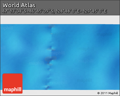 Physical 3D Map of the Area around 46° 59' 36" S, 129° 16' 30" E
