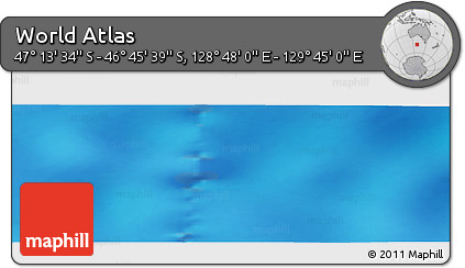 Physical Panoramic Map of the Area around 46° 59' 36" S, 129° 16' 30" E