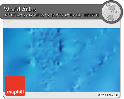 Physical 3D Map of the Area around 46° 59' 36" S, 130° 7' 30" E
