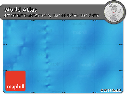 Physical Map of the Area around 46° 59' 36" S, 132° 40' 30" E