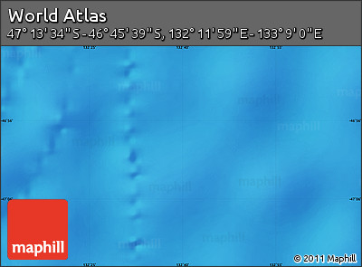 Physical Map of the Area around 46° 59' 36" S, 132° 40' 30" E