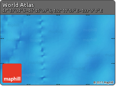Physical Map of the Area around 46° 59' 36" S, 132° 40' 30" E