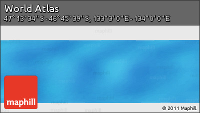Physical Panoramic Map of the Area around 46° 59' 36" S, 133° 31' 30" E