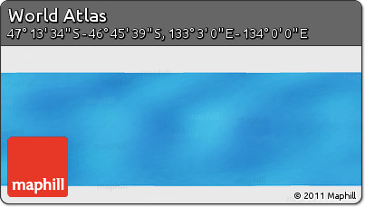 Physical Panoramic Map of the Area around 46° 59' 36" S, 133° 31' 30" E