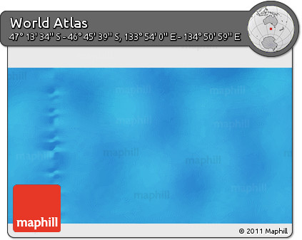 Physical 3D Map of the Area around 46° 59' 36" S, 134° 22' 30" E
