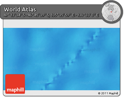 Physical 3D Map of the Area around 46° 59' 36" S, 136° 4' 29" E