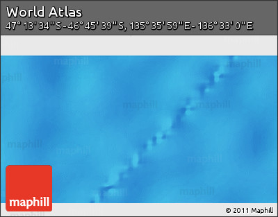 Physical 3D Map of the Area around 46° 59' 36" S, 136° 4' 29" E
