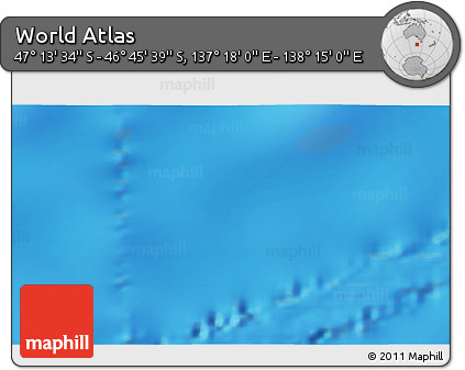 Physical 3D Map of the Area around 46° 59' 36" S, 137° 46' 30" E