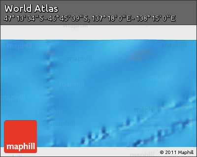 Physical 3D Map of the Area around 46° 59' 36" S, 137° 46' 30" E