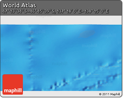 Physical 3D Map of the Area around 46° 59' 36" S, 137° 46' 30" E