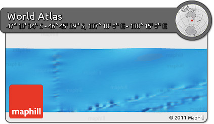 Physical Panoramic Map of the Area around 46° 59' 36" S, 137° 46' 30" E