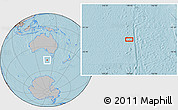 Gray Location Map of the area around 46° 59' 36" S, 138° 37' 30" E, hill shading