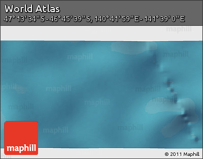 Satellite 3D Map of the Area around 46° 59' 36" S, 141° 10' 30" E
