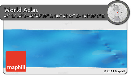 Physical Panoramic Map of the Area around 46° 59' 36" S, 141° 10' 30" E