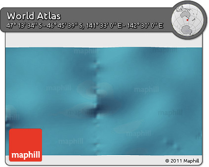 Satellite 3D Map of the Area around 46° 59' 36" S, 142° 1' 30" E