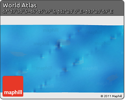 Physical 3D Map of the Area around 46° 59' 36" S, 142° 52' 30" E