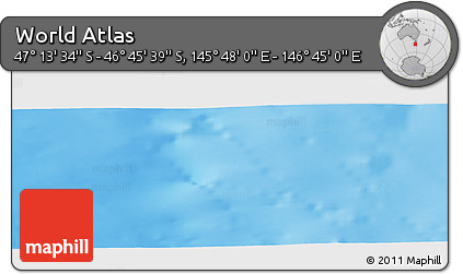 Physical Panoramic Map of the Area around 46° 59' 36" S, 146° 16' 30" E
