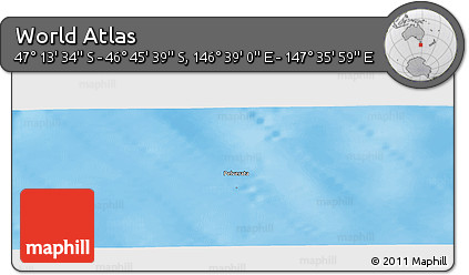 Physical Panoramic Map of the Area around 46° 59' 36" S, 147° 7' 30" E