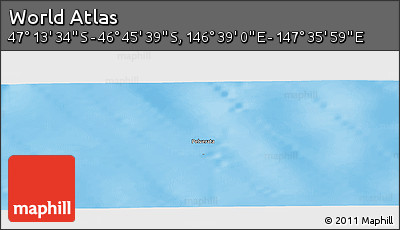 Physical Panoramic Map of the Area around 46° 59' 36" S, 147° 7' 30" E