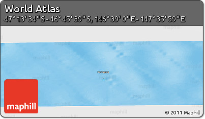 Physical Panoramic Map of the Area around 46° 59' 36" S, 147° 7' 30" E