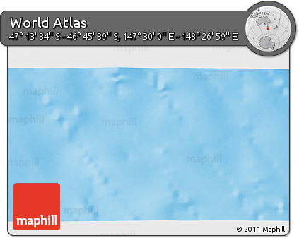 Physical 3D Map of the Area around 46° 59' 36" S, 147° 58' 29" E