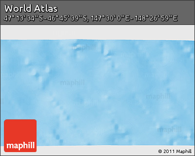 Physical 3D Map of the Area around 46° 59' 36" S, 147° 58' 29" E