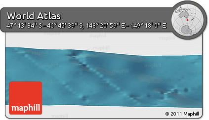 Satellite Panoramic Map of the Area around 46° 59' 36" S, 148° 49' 29" E