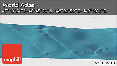 Satellite Panoramic Map of the Area around 46° 59' 36" S, 148° 49' 29" E