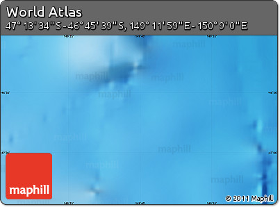 Physical Map of the Area around 46° 59' 36" S, 149° 40' 30" E