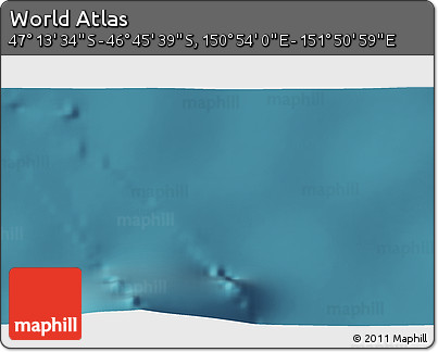 Satellite 3D Map of the Area around 46° 59' 36" S, 151° 22' 30" E