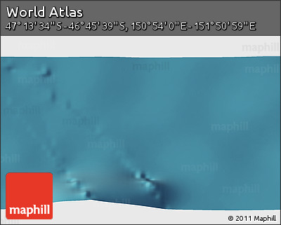 Satellite 3D Map of the Area around 46° 59' 36" S, 151° 22' 30" E