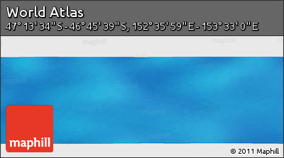 Physical Panoramic Map of the Area around 46° 59' 36" S, 153° 4' 29" E