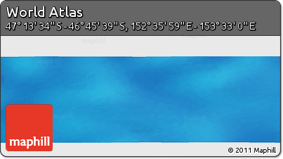 Physical Panoramic Map of the Area around 46° 59' 36" S, 153° 4' 29" E