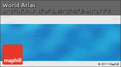 Physical Panoramic Map of the Area around 46° 59' 36" S, 153° 55' 30" E