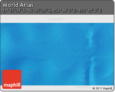 Physical 3D Map of the Area around 46° 59' 36" S, 154° 46' 30" E