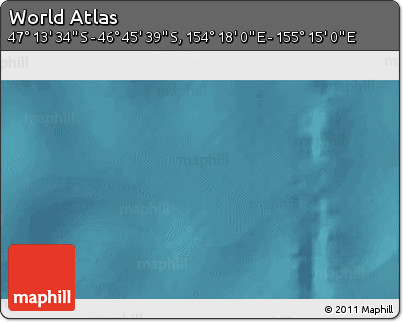 Satellite 3D Map of the Area around 46° 59' 36" S, 154° 46' 30" E