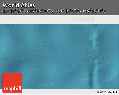 Satellite 3D Map of the Area around 46° 59' 36" S, 154° 46' 30" E