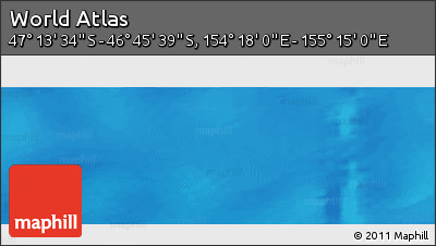 Physical Panoramic Map of the Area around 46° 59' 36" S, 154° 46' 30" E
