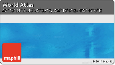 Physical Panoramic Map of the Area around 46° 59' 36" S, 154° 46' 30" E