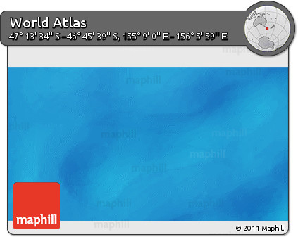 Shaded Relief 3D Map of the Area around 46° 59' 36" S, 155° 37' 30" E
