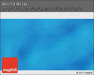Shaded Relief 3D Map of the Area around 46° 59' 36" S, 155° 37' 30" E