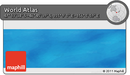 Physical Panoramic Map of the Area around 46° 59' 36" S, 155° 37' 30" E