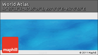 Physical Panoramic Map of the Area around 46° 59' 36" S, 155° 37' 30" E