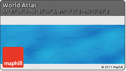 Physical Panoramic Map of the Area around 46° 59' 36" S, 155° 37' 30" E