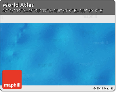 Shaded Relief 3D Map of the Area around 46° 59' 36" S, 159° 1' 30" E