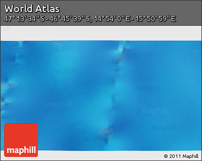 Physical 3D Map of the Area around 46° 59' 36" S, 15° 22' 30" E