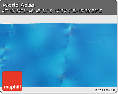 Physical 3D Map of the Area around 46° 59' 36" S, 15° 22' 30" E